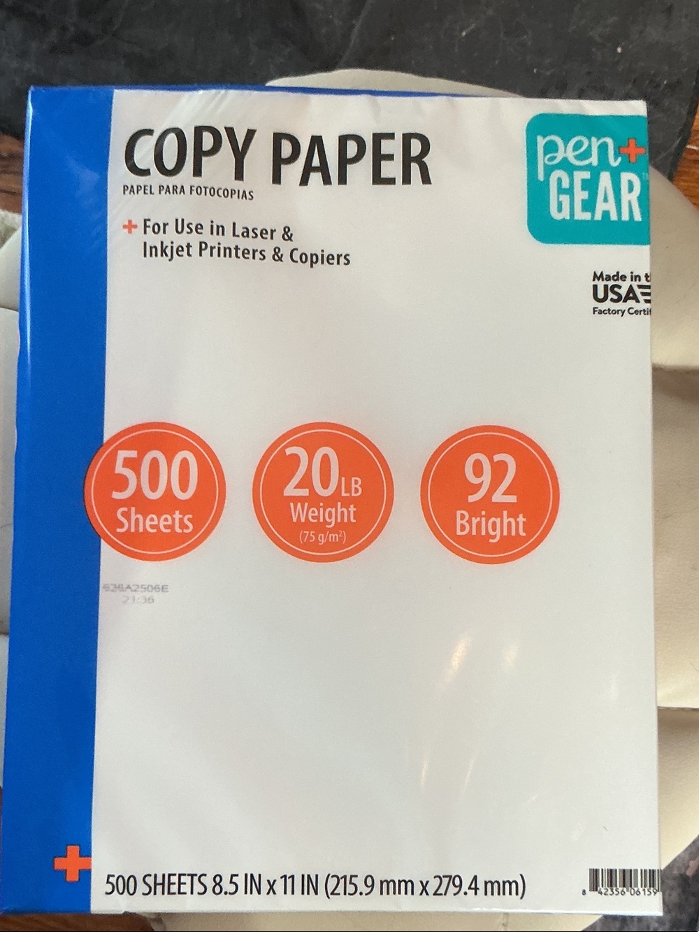 White Copy Paper, 500 Sheets - 20 lb, 92 Bright